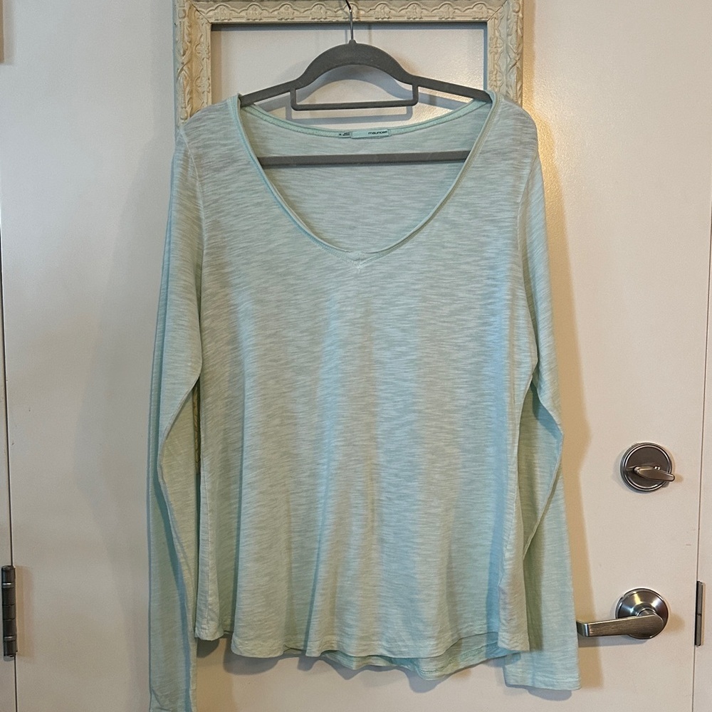 MAURICES | Soft Modal Cotton Blend Heathered Mint Long Sleeve Top